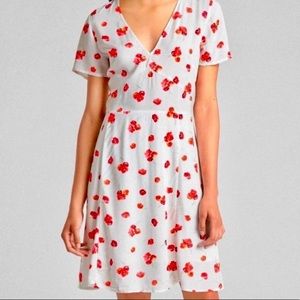 GAP White and Red Short Floral Summer Dress